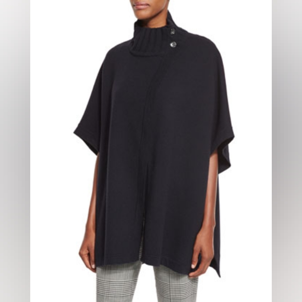 Theory Black Poncho Sweater